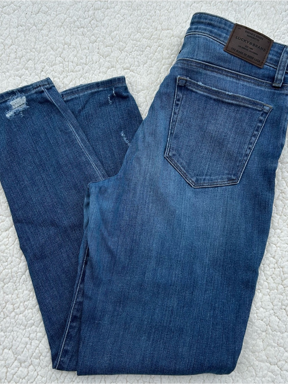 Lucky Brand Women’s High Rise Skinny Jeans with Leather Patch